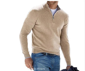 Men's Cashmere Zipper Basic Sweater