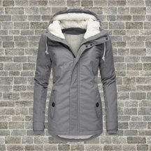 Pleated cotton coat with hood