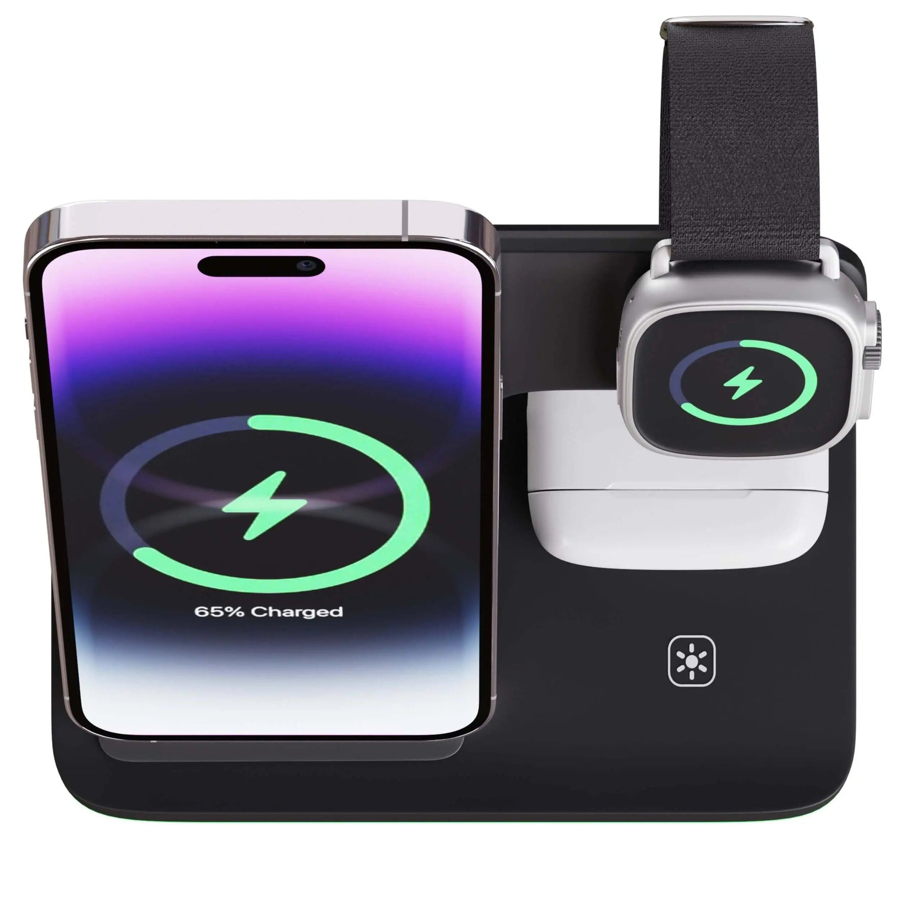 Base carregadora 3 em 1 para Apple