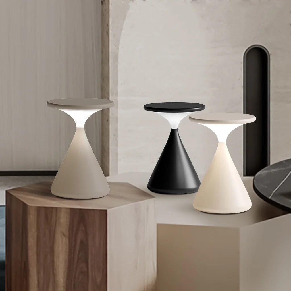 Luminária de Mesa Sem Fio Aurora | Design de Ampulheta
