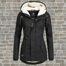 Pleated cotton coat with hood