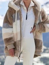Contrasting Lamb Wool Padded Coat