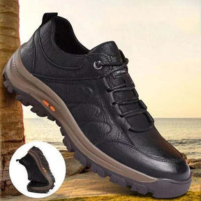 Tênis Masculino Casual com Costura Manual, Suporte de Arco e Solado Antiderrapante Respirável