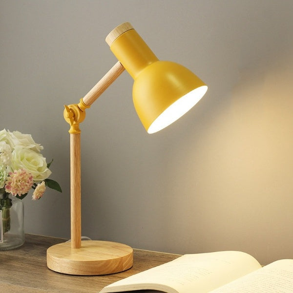 Luminária de Mesa LED de Madeira Nórdica | Iluminação Minimalista Escandinava