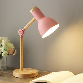Luminária de Mesa LED de Madeira Nórdica | Iluminação Minimalista Escandinava