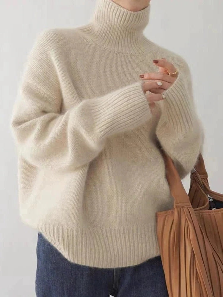 Warm and Comfortable Merino Wool Turtleneck Sweater