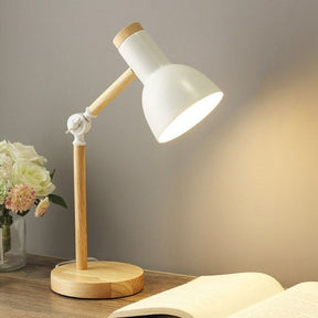 Luminária de Mesa LED de Madeira Nórdica | Iluminação Minimalista Escandinava