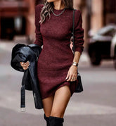 Knitted Dress With Long Sleeves For Women