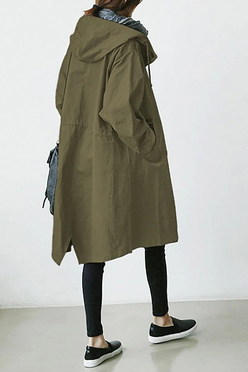 Trench Coat Impermeável com Capuz