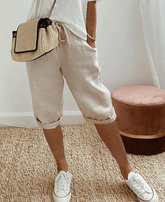 Bermudas femininas com visual de linho modernas e elegantes