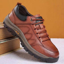 Tênis Masculino Casual com Costura Manual, Suporte de Arco e Solado Antiderrapante Respirável