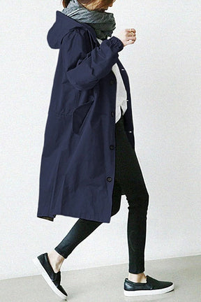 Trench Coat Impermeável com Capuz