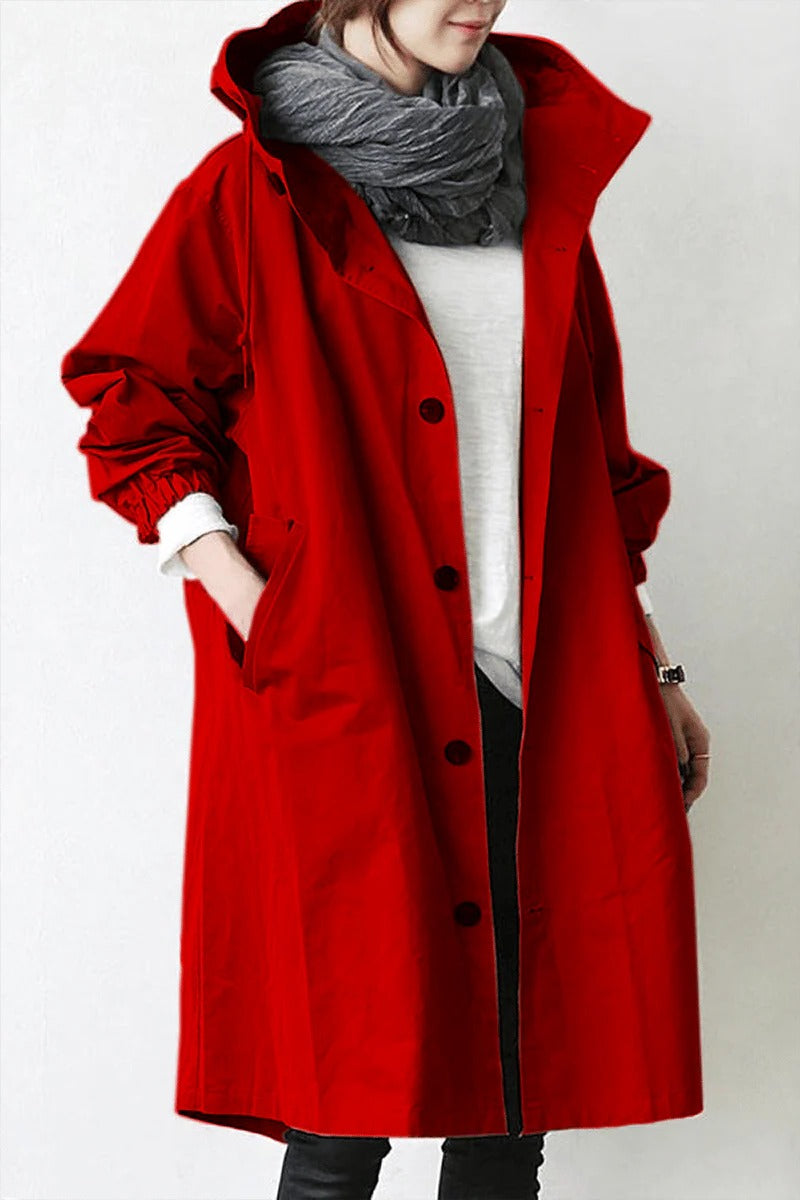 Trench Coat Impermeável com Capuz