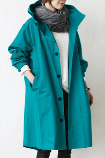 Trench Coat Impermeável com Capuz