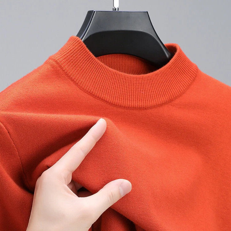 Suéter masculino de cashmere de alta qualidade com bainha elegante