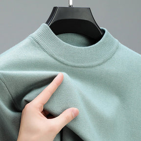 Suéter masculino de cashmere de alta qualidade com bainha elegante
