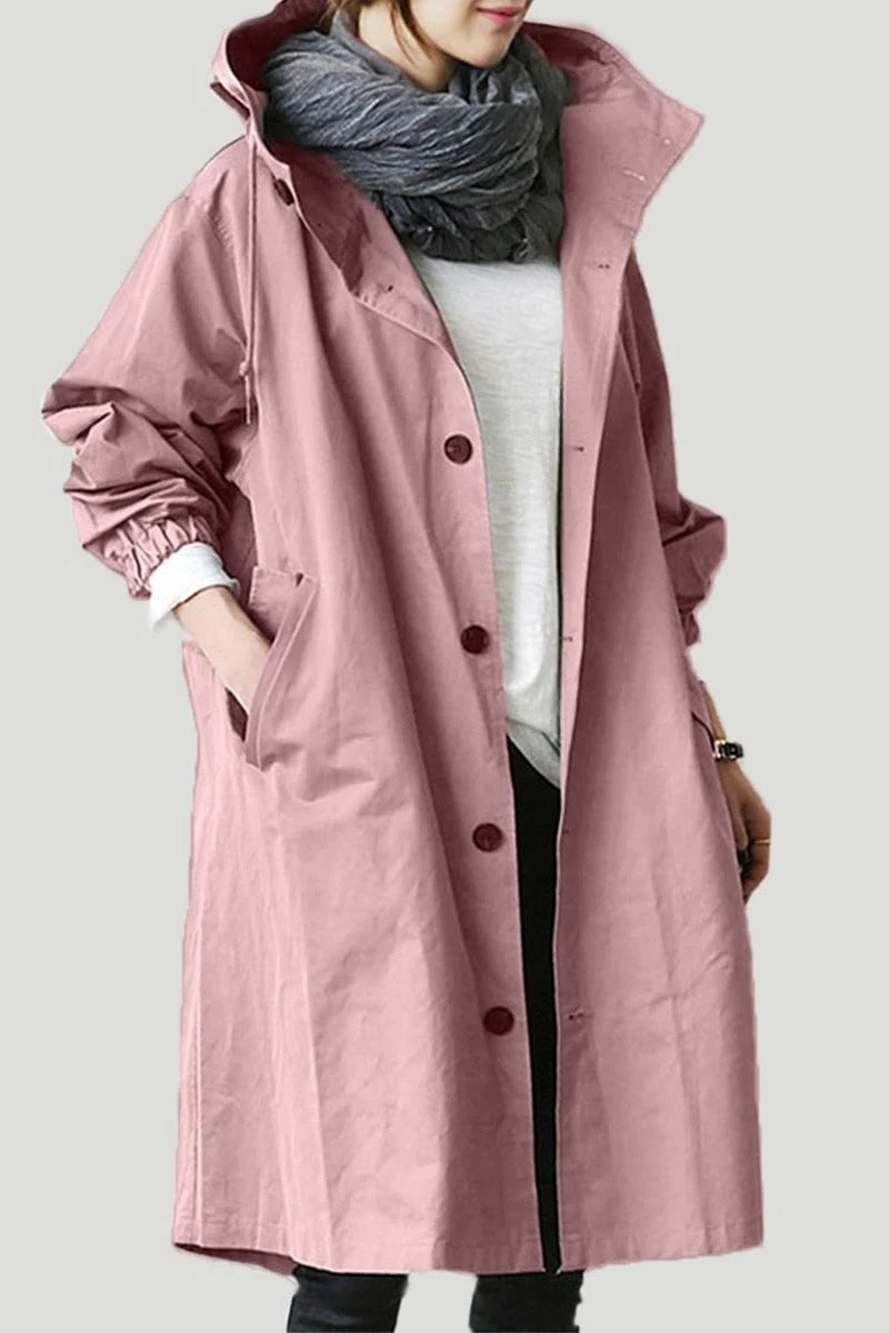 Trench Coat Impermeável com Capuz