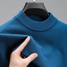 Suéter masculino de cashmere de alta qualidade com bainha elegante