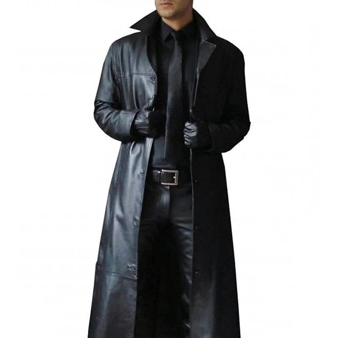 Premium Men's Leather Coat