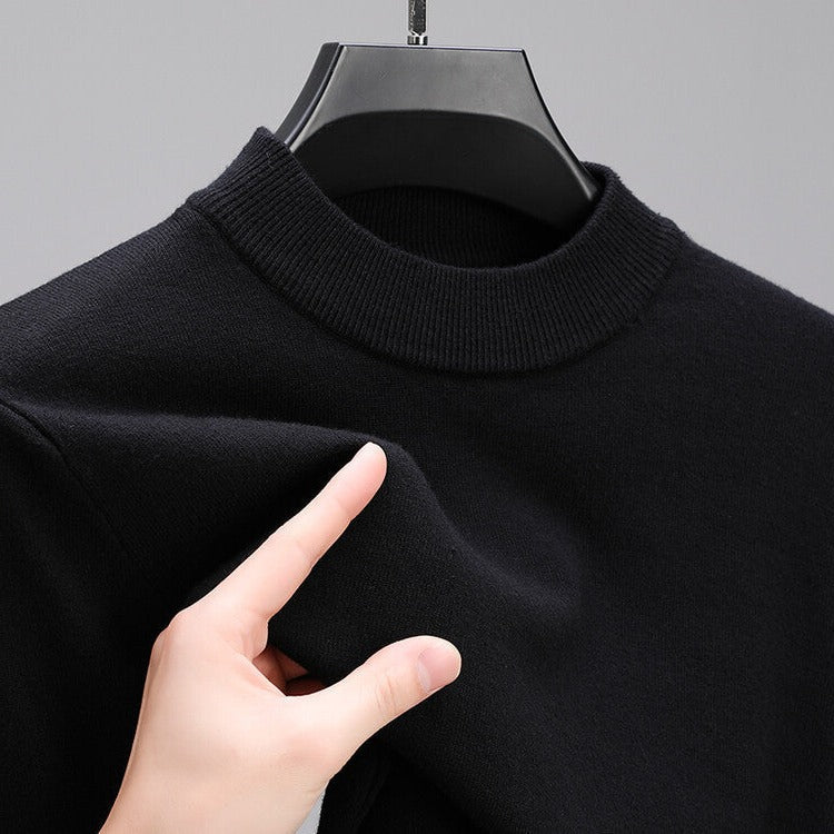 Suéter masculino de cashmere de alta qualidade com bainha elegante
