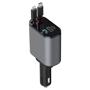 Carregador Veicular Retrátil Duplo