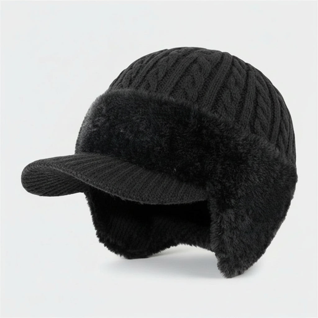 Gorro de Inverno Estilo Trapper com Proteção de Orelhas, À Prova de Vento e Forro de Pelúcia