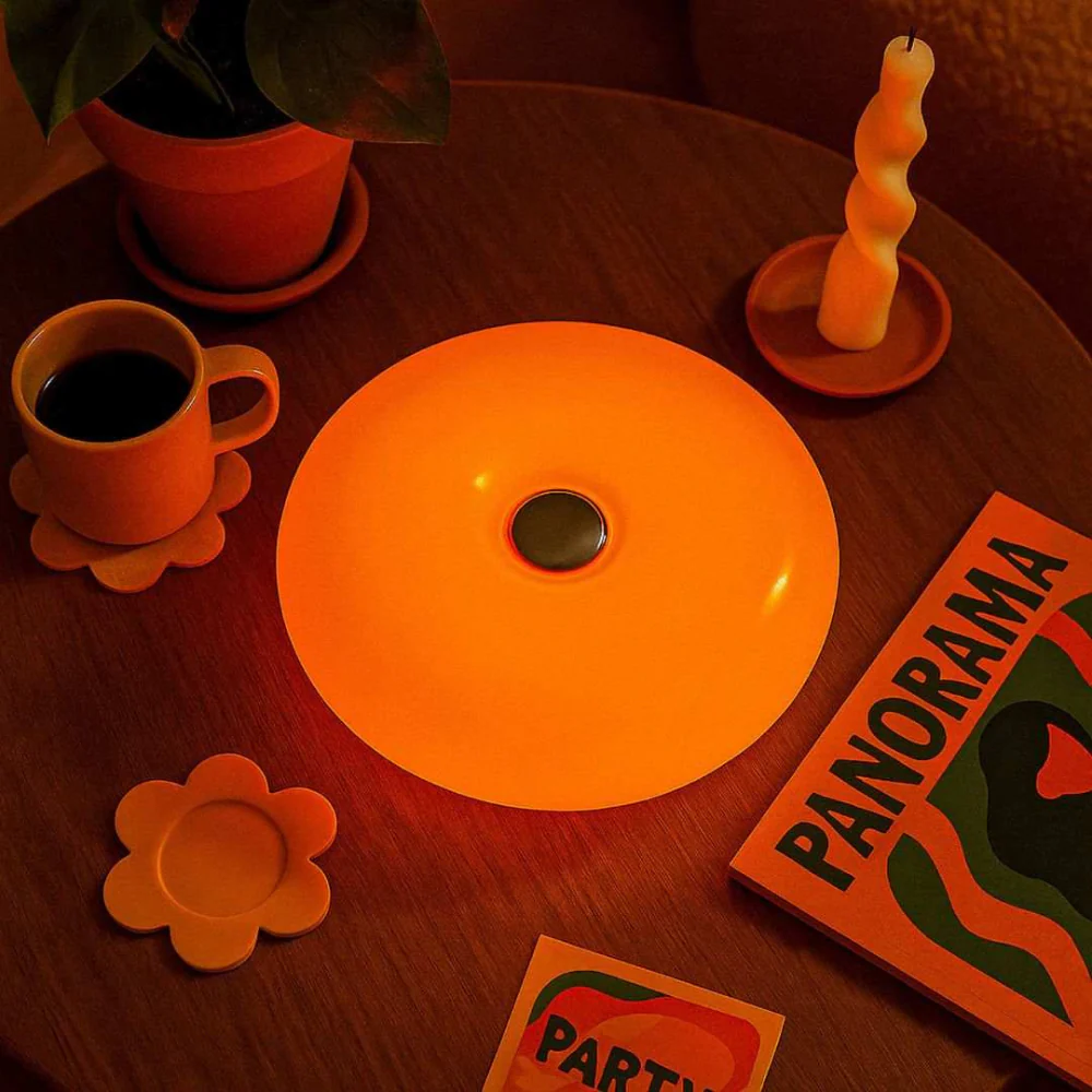 Bauhaus style donut table lamp for bedroom and living room decor