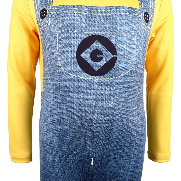 Fantasia de Macacão Amarelo Infantil com Capacete de Personagem