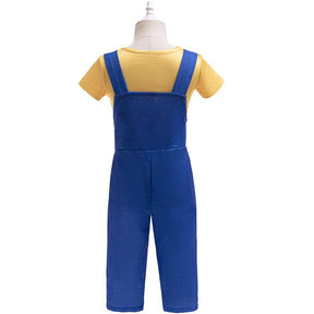Fantasia Infantil de Camisa Amarela e Jardineira Azul
