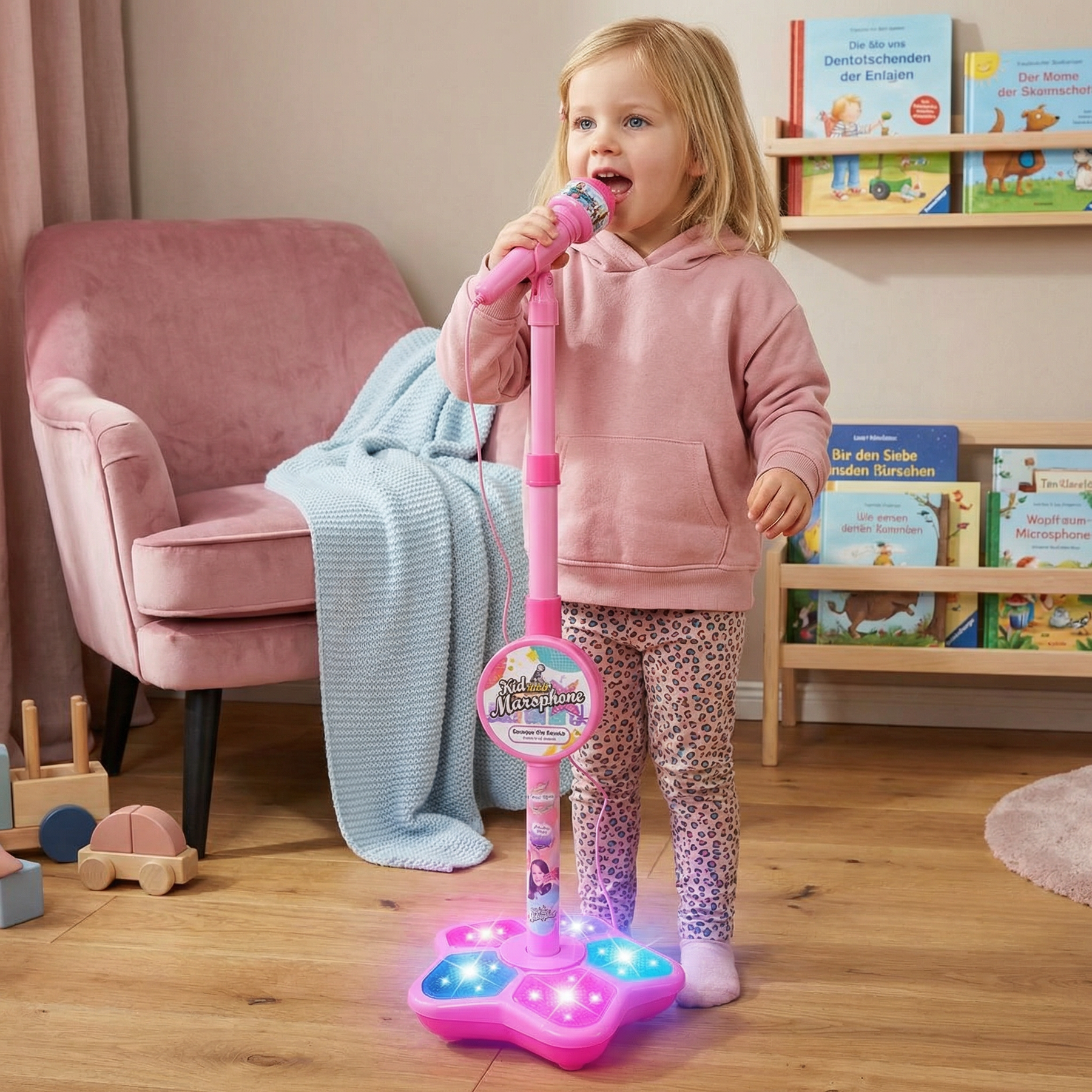 Conjunto de Brinquedo Microfone Karaokê Infantil
