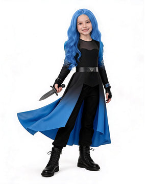 Conjunto de Fantasia de Princesa Degradê Azul