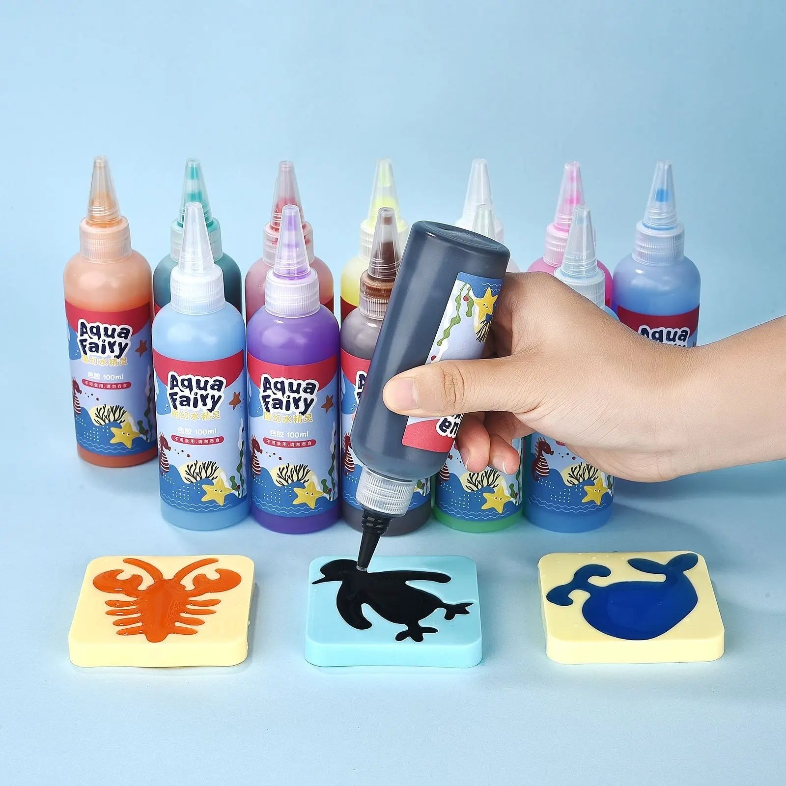 Kit de Atividade Criativa com Moldes de Animais em Gel de Água para Artesanato Infantil