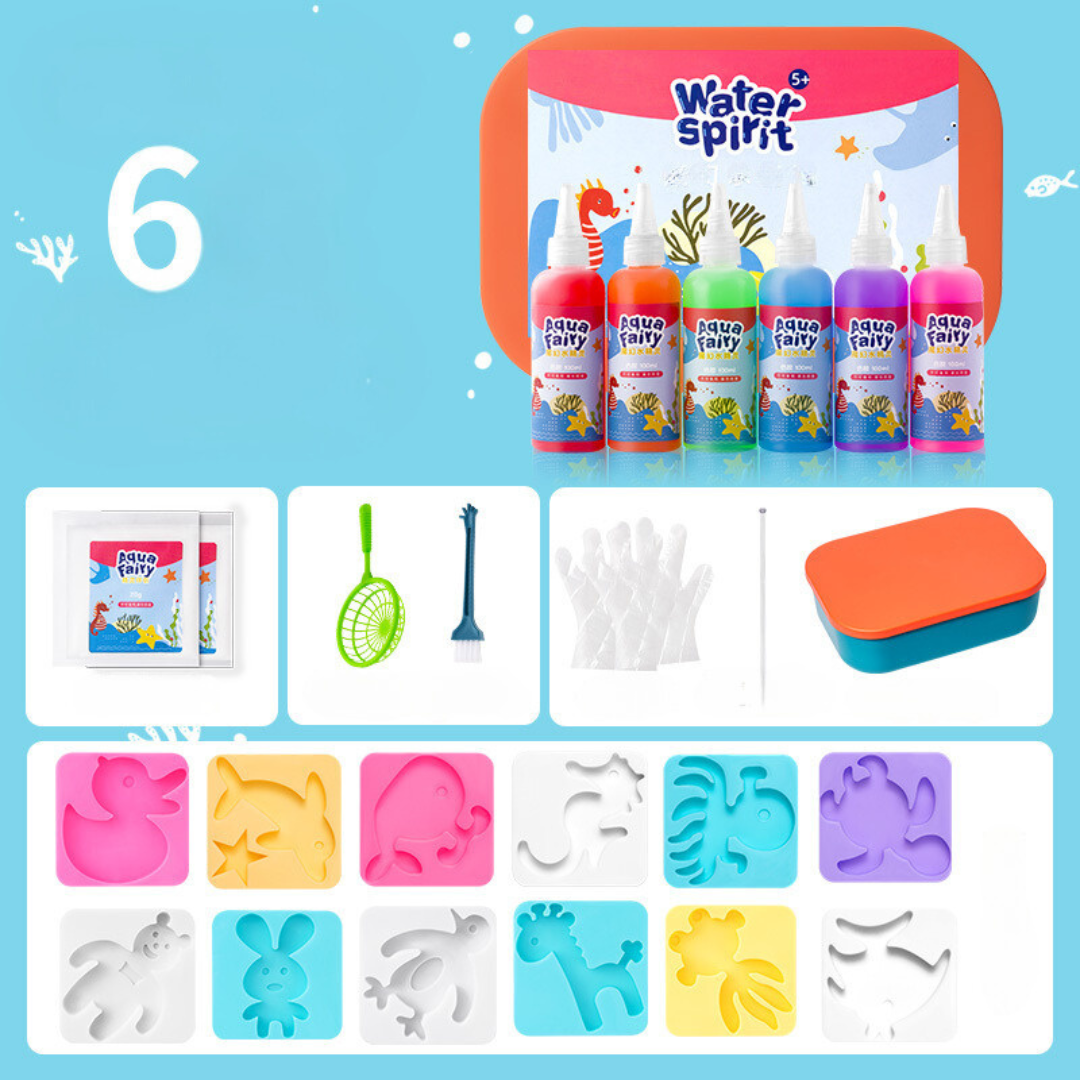Kit de Atividade Criativa com Moldes de Animais em Gel de Água para Artesanato Infantil