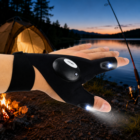 Luvas com Lanterna LED para Camping e Pesca