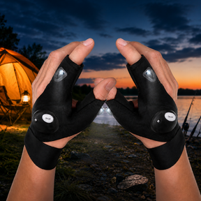 Luvas com Lanterna LED para Camping e Pesca