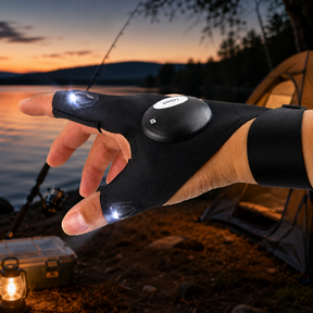 Luvas com Lanterna LED para Camping e Pesca
