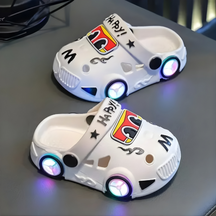 Chinelo Infantil de Carrinho com Luz Divertido | Calçado para Uso Interno