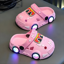 Chinelo Infantil de Carrinho com Luz Divertido | Calçado para Uso Interno