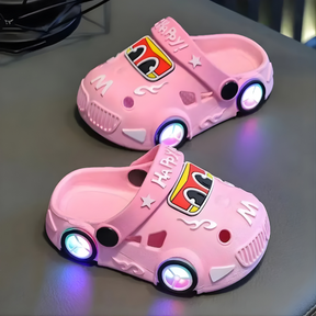 Chinelo Infantil de Carrinho com Luz Divertido | Calçado para Uso Interno