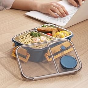 Lancheira de Aço Inoxidável Bento Box Recipiente de Alimentos à Prova de Vazamentos