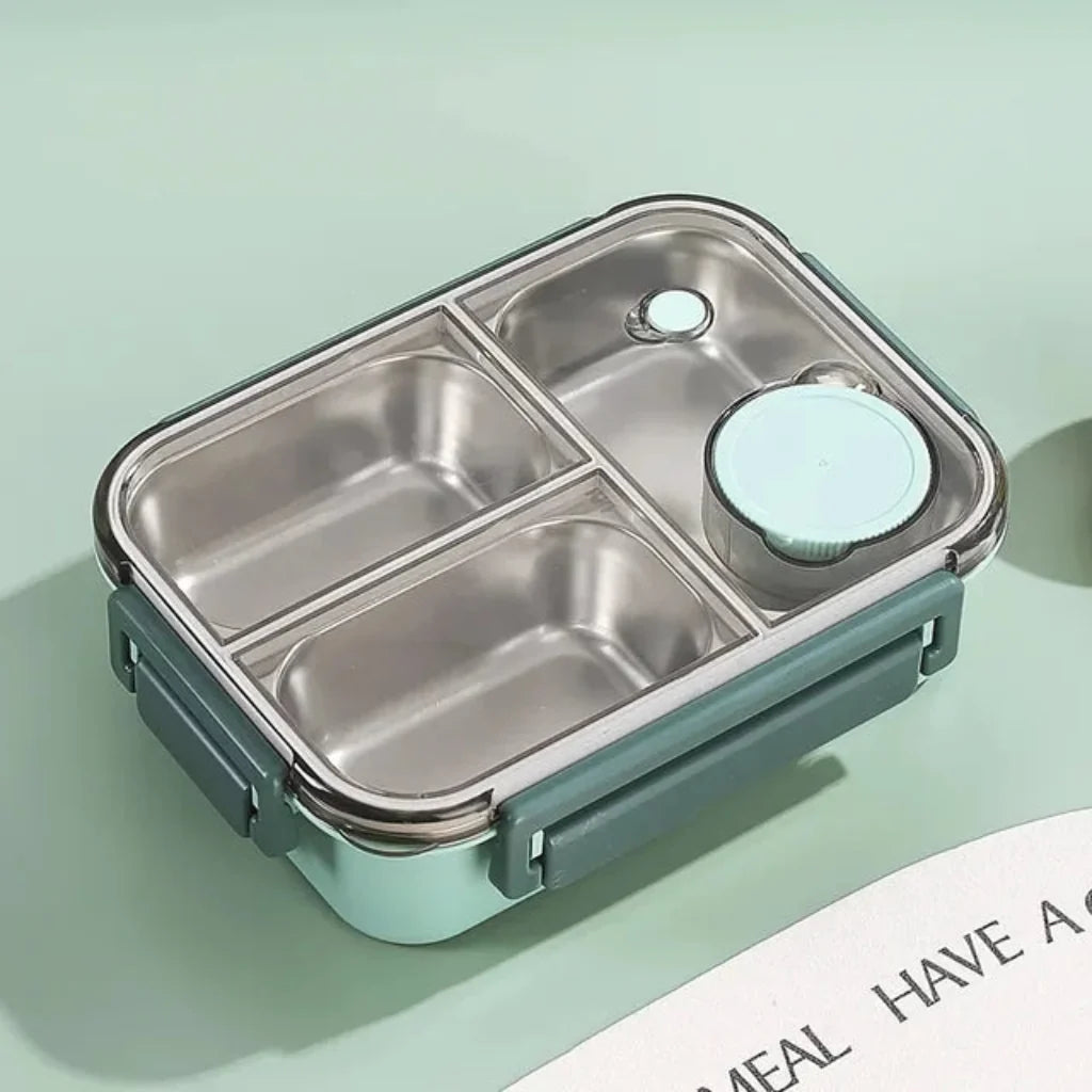 Lancheira de Aço Inoxidável Bento Box Recipiente de Alimentos à Prova de Vazamentos