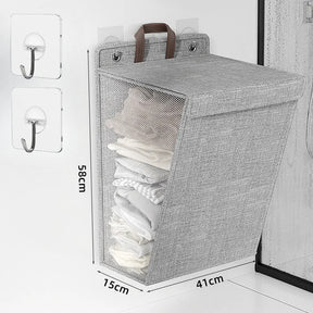 Foldable Wall-Mounted Laundry Basket – Adhesive Clothes Hamper