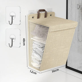 Foldable Wall-Mounted Laundry Basket – Adhesive Clothes Hamper