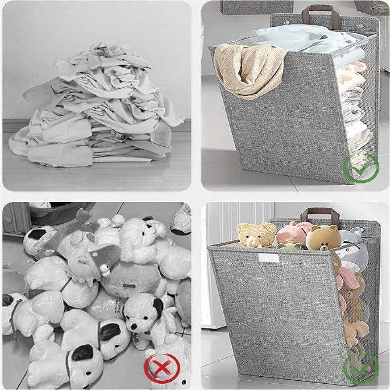 Foldable Wall-Mounted Laundry Basket – Adhesive Clothes Hamper