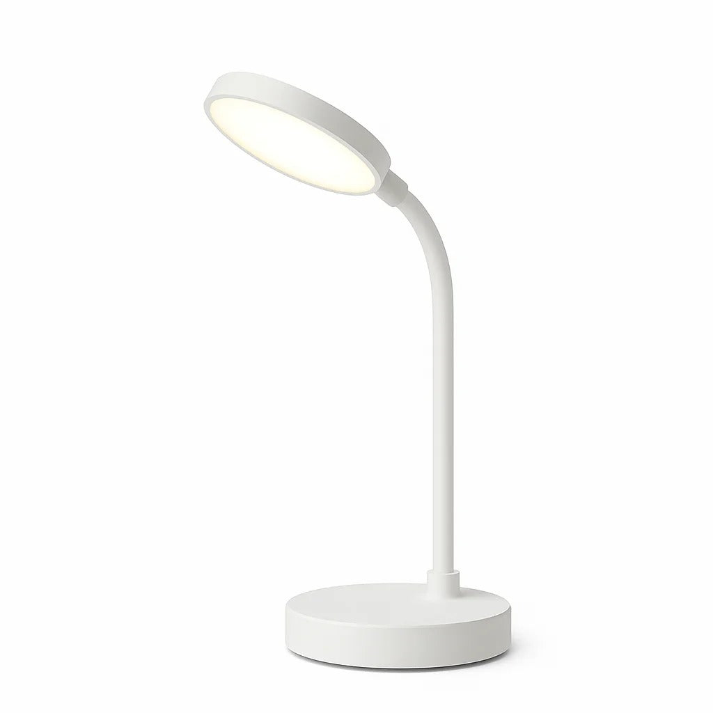 Luminária de Mesa LED com Carregamento USB | Luz de Leitura Ajustável com Pescoço de Cisne