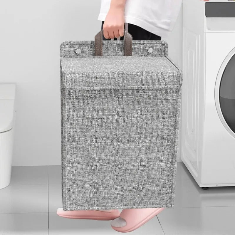 Foldable Wall-Mounted Laundry Basket – Adhesive Clothes Hamper