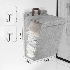 Foldable Wall-Mounted Laundry Basket – Adhesive Clothes Hamper