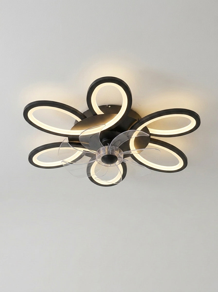 Butterfly loop modern fandelier ceiling fan with LED light