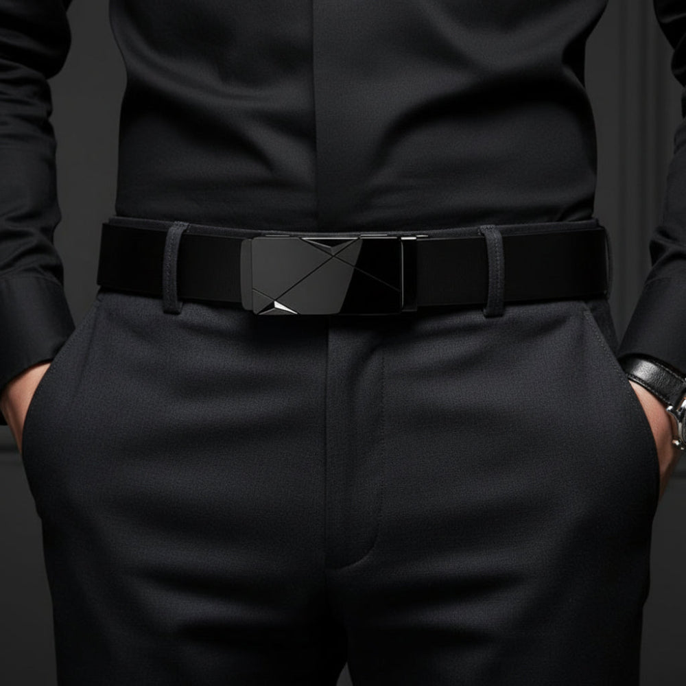 Cinto Masculino Ajustável e Elegante | Fivela Automática