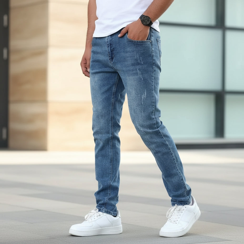 Calça Jeans Masculina Casual com Bolsos | Caimento